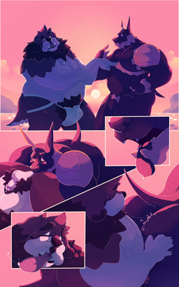 anal anthro anthro_on_anthro anthro_penetrated anthro_penetrating anthro_penetrating_anthro balls belly big_belly big_pubes black_balls black_body black_penis black_tail bodily_fluids brown_body brown_fur clothing cum cum_on_belly cum_on_body cum_on_own_belly cum_on_self duo fangs flaccid foreskin from_behind_position fur genital_fluids genitals huge_belly humanoid_genitalia humanoid_penis jockstrap male male/male male_anthro male_penetrated male_penetrating male_penetrating_male moobs nude obese obese_anthro obese_male open_mouth oral orange_sky outside overweight overweight_anthro overweight_male penetration penis pubes rimming sex sky tail teeth tongue tongue_out underwear white_balls white_body white_clothing white_fur white_jockstrap white_penis white_underwear chocolateandmilk canid canine canis domestic_dog mammal 2018 absurd_res dated hi_res signature