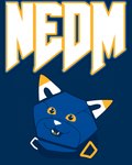 ambiguous_gender anthro blue_body female humor looking_at_viewer machine mascot nedm simple_background smile solo tail text yellow_eyes anonymous_artist e621 esix happycat android domestic_cat felid feline felis mammal robot absurd_res digital_media_(artwork) english_text hi_res meme