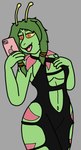 absurd_res anthro black_clothing black_dress clothing crassula_(dank-artistic-fox) dank-artistic-fox dress female generation_2_pokemon hi_res meganium nintendo pokemon pokemon_(species) selfie solo