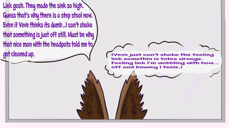 anthro big_ears bimbofied brown_body brown_fur dialogue fur gender_transformation mental_transformation mirror mtf_transformation text transformation candondor nintendo pokemon eevee generation_1_pokemon pokemon_(species) 16:9 english_text hi_res widescreen