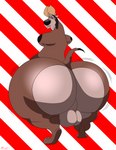 anthro balls big_balls big_butt butt genitals huge_butt hyper hyper_butt male overweight rear_view solo andrewthewolf2018 an_american_tail don_bluth wylie_burp canid canine canis domestic_dog mammal absurd_res hi_res