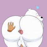 1:1 2022 absurd_res ambiguous_gender anal anthro anus ball_fondling balls bear bent_over big_butt black_nose blush butt butt_grab cartoon_network colossalstars digital_media_(artwork) disembodied_hand disembodied_tongue duo eyes_closed fondling fur genitals hand_on_balls hand_on_butt heart_symbol hi_res ice_bear_(we_bare_bears) looking_pleasured male mammal oral polar_bear purple_background rear_view rimming sex short_tail simple_background tail thick_thighs tongue tongue_out ursine we_bare_bears white_body white_ears white_fur white_tail