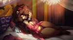 anthro brown_hair clothed clothing eyebrows eyelashes female hair lingerie lying on_back on_side solo fruitbloodmilkshake bear mammal 2020 absurd_res digital_media_(artwork) hi_res