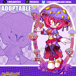 adopts anthro auction big_butt butt clothing dress female fungus handheld_fan mushroom poison purple_clothing purple_dress solo yellow_eyes sheepdraws sega sonic_adventure sonic_the_hedgehog_(series) chaos_(sonic) fan_character sonic_the_hedgehog elemental_creature elemental_humanoid fungi_fauna fungi_humanoid humanoid mushroom_humanoid 1:1 hi_res