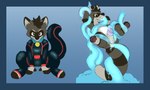 collar latex male slime tentacles warlordhunter01 jake_(fluffiestmallard) mammal procyonid raccoon absurd_res hi_res sketch sketch_page