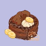 black_nose brown_body candy chibi chocolate comically_large_object dessert detailed_food eyes_closed feet feral food in_food lying micro solo waffle shirokumani bear mammal 1:1 2021 detailed hi_res