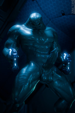 abs angry anthro balls barazoku big_balls big_muscles big_pecs big_penis biped dual_holding dual_wielding erection fingernails front_view genitals glans glistening glistening_body grey_balls grey_body grey_glans grey_penis gun holding_gun holding_object holding_ranged_weapon holding_weapon humanoid_genitalia humanoid_penis hybrid_genitalia hybrid_penis knot knotted_humanoid_penis knotted_penis looking_at_viewer male mandibles mouth_closed muscular muscular_anthro muscular_male nails narrowed_eyes navel non-canine_knot nude_anthro nude_male pecs penis pupils ranged_weapon rifle serratus sharp_fingernails sharp_nails sharp_teeth slit_pupils solo standing teeth thick_thighs vein veiny_penis weapon junatah no-name-no-problem_(modeler) halo_(series) microsoft xbox_game_studios alien sangheili 2025 2:3 3d_(artwork) absurd_res blender_(artwork) digital_media_(artwork) hi_res portrait three-quarter_portrait watermark