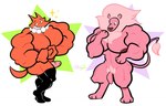 abs anthro anthrofied biceps big_muscles biped boots butt clothing duo flexing footwear fur genitals huge_muscles hyper hyper_muscles legwear male mane muscular nipples pecs penis pink_body pink_fur pink_mane pose pubes quads sharp_teeth shoes smile sparkles standing star tail tail_tuft teeth thigh_boots thigh_highs toothy_grin tuft vein veiny_penis sprocco_(artist) cartoon_network steven_universe foxman lion_(steven_universe) canid canine felid fox lion mammal pantherine signature