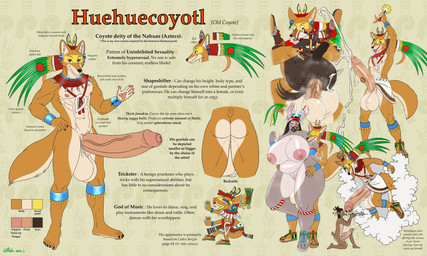 5_fingers 5_toes abdominal_bulge abs anal anal_penetration anthro anthro_on_anthro anthro_penetrated anthro_penetrating anthro_penetrating_anthro antlers anus athletic athletic_anthro athletic_male aztec balls big_balls big_penis black_hair black_nose blush bodily_fluids boop bottomwear bottomwear_aside brown_body brown_fur butt claws clothed clothing clothing_aside cum cum_covered cum_on_face cum_on_ground cum_on_penis cumshot dominant dominant_male duo ejaculation erection eyes_closed fangs feet female fingers floating footwear foreskin full_nelson fur genital_fluids genitals group hair hairless holding_both_legs holding_leg holding_legs_up horn huge_balls huge_penis humanoid_feet humanoid_genitalia humanoid_hands humanoid_penis hyper hyper_balls hyper_genitalia hyper_penis interspecies jewelry kneeling loincloth loincloth_aside male male/female male/male male_penetrated male_penetrating male_penetrating_male messy mostly_nude mostly_nude_anthro mostly_nude_male musk navel necklace nipples nose_boop nude on_one_knee one_eye_closed open_mouth open_smile orgasm penetration penile penile_penetration penis penis_boop penis_in_ass plantigrade precum sandals sex shoes smile solo solo_focus standing submissive submissive_male sweat tan_body tan_fur teeth text toe_claws toes tongue tongue_out topless topless_anthro topless_male ohs688 american_mythology aztec_mythology mesoamerican_mythology mythology huehuecoyotl xochimazatl xolotl canid canine canis cervine coyote deer deity domestic_dog hairless_dog mammal primitive_dog xoloitzcuintli 5:3 absurd_res english_text hi_res model_sheet signature