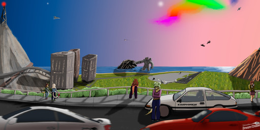 aircraft airfield airplane anthro city female group machine mecha mountain prehistoric racing scenery sea sunset vehicle water marunishkek cavemanon_studios goodbye_volcano_high ko_op_(game_developer) snoot_game judee rosa_(gvh) schizo_chan_(snoot_game) stella_(gvh_beta) acrocanthosaurus allosauroid ankylosaurian ankylosaurid ankylosaurus carcharodontosaurid compsognathid compsognathus dinosaur humanoid ornithischian prehistoric_species reptile robot saurischian scalie stegosaurian stegosaurus theropod thyreophoran troodon troodontid absurd_res hi_res