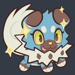 blue_body blue_fur chibi female feral fur solo tongue tongue_out gashamon_(artist) nintendo pokemon aries_(bloowolfy) canid canine generation_7_pokemon mammal pokemon_(species) rockruff shiny_pokemon 1:1 2022 full-length_portrait portrait