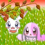 :o autumn blush brown_eyes chest_tuft clover_(plant) duo eyebrows eyelashes female feral fur heart_symbol long_ears looking_up open_mouth pink_body pink_fur plant purple_eyes shamrock short_fur smile tuft white_body white_fur unknown_artist happy_happy_clover pixiv sayuri_tatsuyama clover_(happy_happy_clover) mallow_(happy_happy_clover) domestic_rabbit lagomorph leporid lop_rabbit mammal oryctolagus rabbit 1:1 low_res