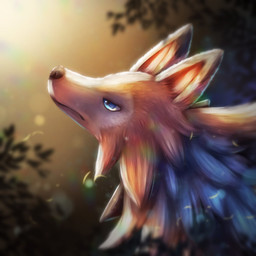 ambiguous_gender blue_eyes brown_body brown_fur cheek_tuft facial_tuft feral fur grass inner_ear_fluff leaf looking_up plant solo spikes sunset tuft white_body white_fur liokora nintendo pokemon canid canine generation_7_pokemon lycanroc mammal midday_lycanroc pokemon_(species) 1:1