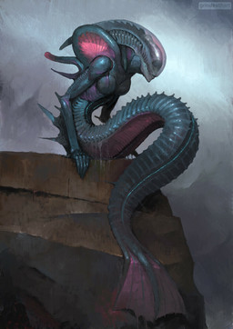 blue_body blue_scales breasts featureless_breasts female fin glistening glistening_body legless lips medium_breasts membrane_(anatomy) outside purple_body scales segmented_tail sitting sky solo split_form tail tail_fin text translucent wet wet_body oleg_bulakh alien_(franchise) alien alien_humanoid aquatic humanoid merfolk xenomorph 2020 artist_name digital_drawing_(artwork) digital_media_(artwork) full-length_portrait hi_res portrait