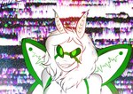 antennae_(anatomy) anthro evil_grin female glitch green_eyes insect_wings leelan showing_teeth smile solo wings unknown_artist miss_moth arthropod insect lepidopteran luna_moth moth saturniid hi_res