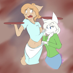 5_fingers anthro anthro_on_anthro biped blush breasts chest_tuft drunk duo eyebrows eyelashes female female/female fingers fur hair humanoid_hands navel questionable_consent simple_background substance_intoxication teeth tongue tuft waiter white_body white_fur white_hair wolfie-pawz what_the_hart_wants jessie_(wolfie-pawz) tina_hart canid canine canis mammal wolf 1:1 2019 digital_media_(artwork) hi_res signature
