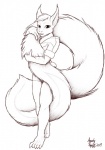 anthro big_tail bottomwear clothed clothing female fluffy fully_clothed fur hair holding_tail hug huge_tail humanoid_hands hyper hyper_tail inks long_tail looking_at_viewer plantigrade shorts simple_background solo tail tail_hug white_background arche_kruz nadia mammal rodent sciurid tree_squirrel 2011 digital_drawing_(artwork) digital_media_(artwork) full-length_portrait monochrome portrait shaded signature