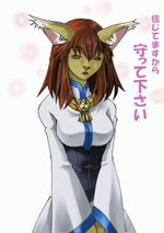 anthro bouncing_breasts breasts clothed clothing female fully_clothed happy medium_breasts robe smile solo standing text 黒埜騎士niger_eques sega shining_(sega) shining_force grace_(shining) canid canine mammal 2014 animated japanese_text no_sound short_playtime translation_request webm