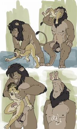 after_sex age_difference almost_fully_inside anal anal_penetration anthro anthro_pred anthro_prey balls bent_over big_penis bodily_fluids brown_body brown_fur brown_hair brown_mane brown_nipples brown_tail_tuft dominant duo erection eyes_closed father_penetrating_son feet flaccid forced fur genital_fluids genitals hair head_first holding_another humanoid_genitalia humanoid_penis larger_dom larger_pred lips male male/male mane mature_male multicolored_body multicolored_fur muscular nipples nude nude_anthro nude_male nude_pred nude_prey older_pred open_mouth oral_vore penetration penis penis_size_difference perineum precum predator_penetrating predator_penetrating_prey rape sex sex_with_pred sex_with_prey sharp_teeth simple_background sitting size_difference smile standing stepfather_pred stepson_prey struggling swallowing tail tail_tuft tan_body tan_fur teeth thick_penis tongue tuft two_tone_body two_tone_fur unwilling_prey vore willing_pred yellow_body yellow_fur jeri_kleinlowe felid lion mammal pantherine 2026 absurd_res colored comic dated hi_res signature incest_(lore) stepfather_(lore) stepfather_and_stepchild_(lore) stepfather_and_stepson_(lore) stepparent_(lore) stepparent_and_stepchild_(lore) stepparent_and_stepson_(lore) stepson_(lore)