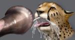 2019 animal_genitalia animal_penis bai_(laobai) bodily_fluids cheepard cheepard_(character) cheetah cum cum_in_mouth cum_inside cum_on_tongue cumshot cumshot_in_mouth digital_media_(artwork) disembodied_penis duo ejaculation equine_genitalia equine_penis felid feline feral flared_penis genital_fluids genitals male male/male mammal open_mouth oral orgasm penis photorealism realistic sharp_teeth simple_background teeth tongue tongue_out