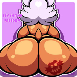 anthro back_boob big_breasts big_butt breasts butt butt_tattoo female huge_breasts huge_butt nude nude_female rear_view solo spread_legs spreading tattoo text altriared_15 eggman_logo sega sonic_the_hedgehog_(series) rouge_the_bat bat mammal 1:1 hi_res