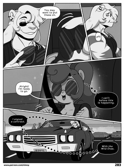 anthro clothed clothing detailed_background dialogue eyebrows female hair male mouth_closed open_mouth outside pupils side_view smile speech_bubble text three-quarter_view topwear nimzy noms_(nimzy) tobi_(nimzy) cricetid felid hamster hybrid liger mammal pantherine rodent comic english_text hi_res monochrome url