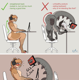 anthro arched_back big_butt blush broken_screen butt chair desk duo electronics femboy furgonomics furniture furry-specific_piercing glk headgear headphones headset horn horn_piercing implied_oral keyboard male male/male meme_pose muscular offscreen_sex on_chair oral paws piercing seat sex sitting standing_on_chair table text twunk wide_hips good4life4ever balatro fallout microsoft chupacarba_(good4life4ever) gevaudan_(good4life4ever) deathclaw night_stalker_(fallout) scalie absurd_res english_text hi_res meme