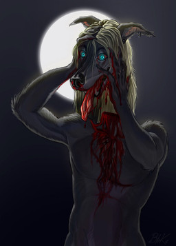 anthro blood bodily_fluids detachable detachable_head ear_piercing full_moon fur gore grey_body grey_fur hair headless holding_head holding_own_head horror_(theme) long_hair male moon multicolored_hair piercing severed_body_part severed_head solo stretched_ears tongue tongue_out two_tone_hair alienlin shine_(denungaulven) canid canine canis mammal undead wolf hi_res