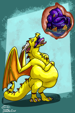 bodily_fluids feral feral_pred feral_prey internal membrane_(anatomy) membranous_wings neck_bulge oral_vore organs stomach stomach_acid vore wings doesnotexist gyrotech european_mythology mythology arrox seres_(seresdragon) dragon mythological_creature mythological_scalie scaled_dragon scalie western_dragon zorgoia 2:3 absurd_res hi_res