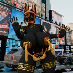 anthro big_breasts black_body breasts building car city day female huge_breasts piercing ring smile solo standing text vehicle wide_hips yellow_eyes crimsomdark nyaasapphire_(modeler) raven_(nyaasapphire) canid canine canis mammal wolf 1:1 3d_(artwork) blender_(artwork) blender_cycles_(artwork) digital_media_(artwork) english_text