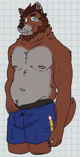 5_fingers anthro beard belly black_nose blue_clothing blue_eyes blue_underwear boxers_(clothing) brown_body brown_claws brown_eyebrows brown_fur brown_hair brown_inner_ear checkered checkered_background claws clothed clothing eyebrows facial_hair fingers fur grey_body grey_fur hair looking_at_viewer male mane navel nipples notched_ear partially_clothed partially_clothed_anthro partially_clothed_male pattern_background pink_nipples pink_tongue raised_eyebrow simple_background slightly_chubby smile solo standing teeth tongue topless topless_anthro topless_male underwear underwear_only whisker_spots white_background white_sclera unsafescapewolf void_dreaming zuberi_(void_dreaming) canid canine mammal 2025 digital_drawing_(artwork) digital_media_(artwork) hi_res portrait three-quarter_portrait