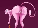 2017 absurd_res anthro anus bent_over big_breasts big_butt breasts butt chippo clothing digital_media_(artwork) female generation_1_pokemon genitals hi_res legendary_pokemon legwear looking_back mew_(pokemon) nintendo nude panties plump_labia pokemon pokemon_(species) pokemorph puffy_anus purple_background pussy raised_tail shocked simple_background solo tail thick_thighs thigh_highs under_boob underwear wide_hips