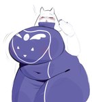 anthro big_breasts blush breasts clothed clothing colored_nails eyes_closed female horn huge_breasts long_ears nails navel overweight solo thick_thighs wide_hips pompsadoodle undertale_(series) toriel bovid caprine goat mammal monster