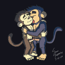 4_toes anthro balls duo feet frottage genitals hug licking looking_pleasured male male/male penile penis penises_touching sex toes tongue sean_serpentine charlie_(sean_serpentine) chip_(sean_serpentine) haplorhine mammal monkey primate 1:1 absurd_res hi_res
