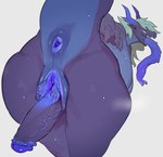 anthro anus big_breasts bodily_fluids breasts butt erection genitals hair herm horn intersex nude penetration penis pussy raised_tail sackless simple_background solo tail tail_anus thick_tail thick_thighs tongue solterv mythology dragon mythological_creature mythological_scalie scalie hi_res