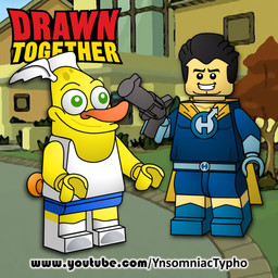 black_hair cape clothing concept duo green_eyes gun hair male male/male ranged_weapon smile superhero superhero_costume text weapon what yellow_cape yellow_clothing poprocksan_coke comedy_central drawn_together lego captain_hero wooldoor_sockbat humanoid sockbat_(species) 1:1 hi_res url
