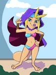 anthro barefoot blue_eyes breasts cloak clothed clothing cosplay feet female fur hood midriff navel skimpy smile solo standing tan_body tan_fur tggeko disney shantae_(series) wayforward zootopia sky_(shantae) skye_(zootopia) canid canine fox mammal 2020 3:4