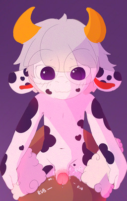 anthro bodily_fluids duo erection female foreplay genital_fluids genitals humanoid_genitalia humanoid_penis male male/female male_focus penis precum pussyjob sex shota solo_focus vulva young littlecowgomoo littlemoo_(character) bovid bovine caprine cattle mammal sheep absurd_res hi_res