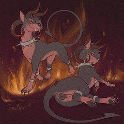 animal_genitalia animal_vulva anklet anus bracelet canine_genitalia canine_vulva collar ear_piercing ear_ring fangs female female_feral feral genital_focus genitals horn jewelry multi_nipple multi_view nipples pawpads piercing plump_labia raised_tail rear_view red_sclera ring_piercing side_view smile solo spiked_collar spikes tail teeth vulva vulva_focus gavbat mythology monica_(halbean) canid canid_demon canine demon hellhound mammal mythological_canine mythological_creature 1:1