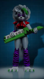 3_toes animal_print anthro black_nose bottomwear claws clothing colored_nails crop_top ear_piercing ears_up excited eyebrows eyelashes eyeliner eyes_closed feet female fluffy fluffy_tail gesture glistening glistening_eyes green_claws green_hair green_nails grey_body grey_hair hair hand_gesture hotpants keyboard_instrument keytar lipstick looking_at_viewer machine makeup mascara midriff musical_instrument nails piercing purple_lipstick purple_mascara red_bottomwear red_clothing red_topwear shirt shorts shoulder_pads smile smiling_at_viewer solo tail toes topwear v_sign waking_up waving waving_at_viewer waving_hand zebra_print coda sound_warning five_nights_at_freddy's five_nights_at_freddy's:_security_breach scottgames steel_wool_studios roxanne_wolf animatronic canid canine canis mammal robot wolf 2021 3d_(artwork) animated digital_media_(artwork) long_playtime sound turntable_(animation) webm