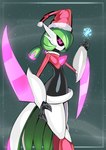 ambiguous_gender arm_blade black_sclera blade christmas_clothing christmas_headwear clothing elbow_blade glowing glowing_eyes green_hair hair hat headgear headwear holidays machine melee_weapon metallic_body pink_eyes santa_hat snowflake solo thick_thighs weapon white_body captainkirb christmas nintendo pokemon future_pokemon generation_9_pokemon humanoid iron_valiant paradox_pokemon pokemon_(species) robot robot_humanoid 2022 absurd_res hi_res