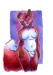 animal_genitalia anthro balls biped black_body black_ears black_fur black_nose breasts collar collar_only featureless_breasts floppy_ears fluffy fluffy_tail fully_sheathed fur genitals gynomorph gynomorph_anthro hair heart_symbol inner_ear_fluff intersex intersex_anthro multicolored_body multicolored_fur nude purple_eyes red_body red_fur red_hair sheath solo tail tuft vehicle watercraft white_body white_fur white_inner_ear_fluff astolpho jesam_(jesam) canid canine fox mammal red_fox true_fox absurd_res hi_res painting_(artwork) traditional_media_(artwork) traditional_painting_(artwork) traditional_watercolor_(artwork) watercolor_(artwork) nonbinary_(lore) trans_(lore) trans_woman_(lore)
