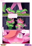 anthro blush caught comic_panel dialogue duo female flower male male/female nude plant rose_(flower) speech_bubble tail text wings lustragon mythology rose_(iestraig) dragon mythological_creature mythological_scalie scalie absurd_res digital_media_(artwork) hi_res