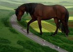 ambiguous_gender car feral field forest highway macro plant shadow solo tree truck vehicle walking fihell avian bird dutch_warmblood equid equine horse mammal warmblood digital_media_(artwork) digital_painting_(artwork)