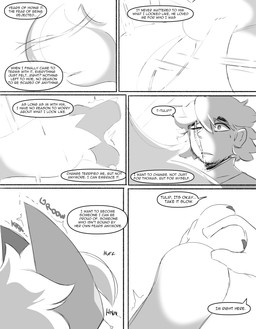 anthro bangs bodily_fluids dialogue duo evolution evolving facial_hair facial_scar female glowing hand_holding interlocked_fingers male reaching_out scar shaking shocked surprised sweat sweatdrop tail tail_motion tailwag talking_to_another text spicykiwi nintendo pokemon thomas_(spicykiwi) tulip_(spicykiwi) generation_9_pokemon human mammal meowscarada pokemon_(species) absurd_res comic english_text hi_res monochrome story