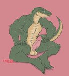 2021 anthro balls beastars big_penis erection eyewear eyewear_only full-length_portrait genitals glasses glasses_only gosha_(beastars) green_body green_scales humanoid_genitalia humanoid_penis komodo_dragon lizard looking_away male mature_anthro mature_male monitor_lizard muscular muscular_anthro muscular_male nude penis portrait reptile scales scalie sitting smile solo thorso_the_vile wearing_glasses