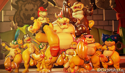 accessory anthro anthro_on_anthro balls big_balls big_penis bow_ribbon cock_ring erection family flaccid genitals glans group gynomorph hair_accessory hair_bow hair_ribbon half-erect horn huge_penis humanoid_genitalia humanoid_penis hyper hyper_genitalia hyper_penis intersex jewelry larger_but_small larger_male male male/male micropenis nipples nude pecs penis penis_accessory penis_jewelry penis_size_difference ribbons size_difference small_but_hung small_penis smaller_male spiked_cock_ring spikes thick_thighs vein veiny_penis young ok_bruh mario_bros nintendo bowser bowser_jr. iggy_koopa koopaling larry_koopa lemmy_koopa ludwig_von_koopa morton_koopa_jr. roy_koopa wendy_o._koopa dragon_koopa koopa scalie 3d_(artwork) digital_media_(artwork) hi_res source_filmmaker_(artwork) father_(lore) father_and_child_(lore) father_and_son_(lore) incest_(lore) parent_(lore) parent_and_child_(lore) parent_and_son_(lore) son_(lore)