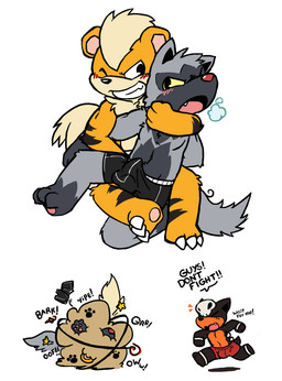 3_toes 4_fingers anthro anthrofied balls_outline big_head blush boxer_briefs boxers_(clothing) breath bulge chokehold clenched_teeth clothing detailed_bulge dialogue duo feet fight fight_cloud fingers fur genital_outline grin group headlock male male/male one_eye_closed onomatopoeia open_mouth pawpads paws penis_outline pinned sharp_teeth smile sound_effects star teeth text toes toony underwear undressing violence wrestling young young_anthro young_male young_on_young oob nintendo pokemon canid canine generation_1_pokemon generation_2_pokemon generation_3_pokemon growlithe houndour mammal pokemon_(species) poochyena 2014 english_text multiple_images