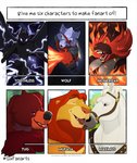 anthro feral kissing male mature_feral mature_male text misterstallion brother_bear disney disney's_tangled_(film) dreamworks european_mythology how_to_train_your_dragon mythology nintendo pokemon six_fanarts_challenge star_fox the_lion_king maximus_(tangled) mufasa toothless tug_(brother_bear) wolf_o'donnell bear brown_bear canid canine canis dragon equid equine felid fury_(httyd) generation_7_pokemon grizzly_bear horse incineroar lion mammal mythological_creature mythological_scalie night_fury pantherine pokemon_(species) scalie ursine western_dragon wolf crossover english_text hi_res meme multiple_images