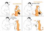 anthro belly dialogue duo fur male moobs nipples overweight overweight_male question_mark text towel white_body white_fur nastybearz lenny_(nastybearz) towel_(nastybearz) felid feline mammal 2019 comic english_text hi_res